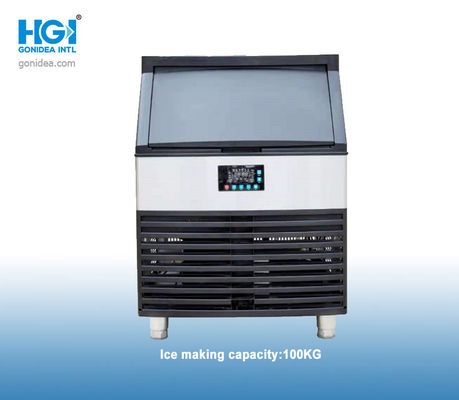 เครื่องทำน้ำแข็งอัตโนมัติเชิงพาณิชย์ 100 กก. สีดำ 220lbs ถังเก็บน้ำ 36 ลิตร